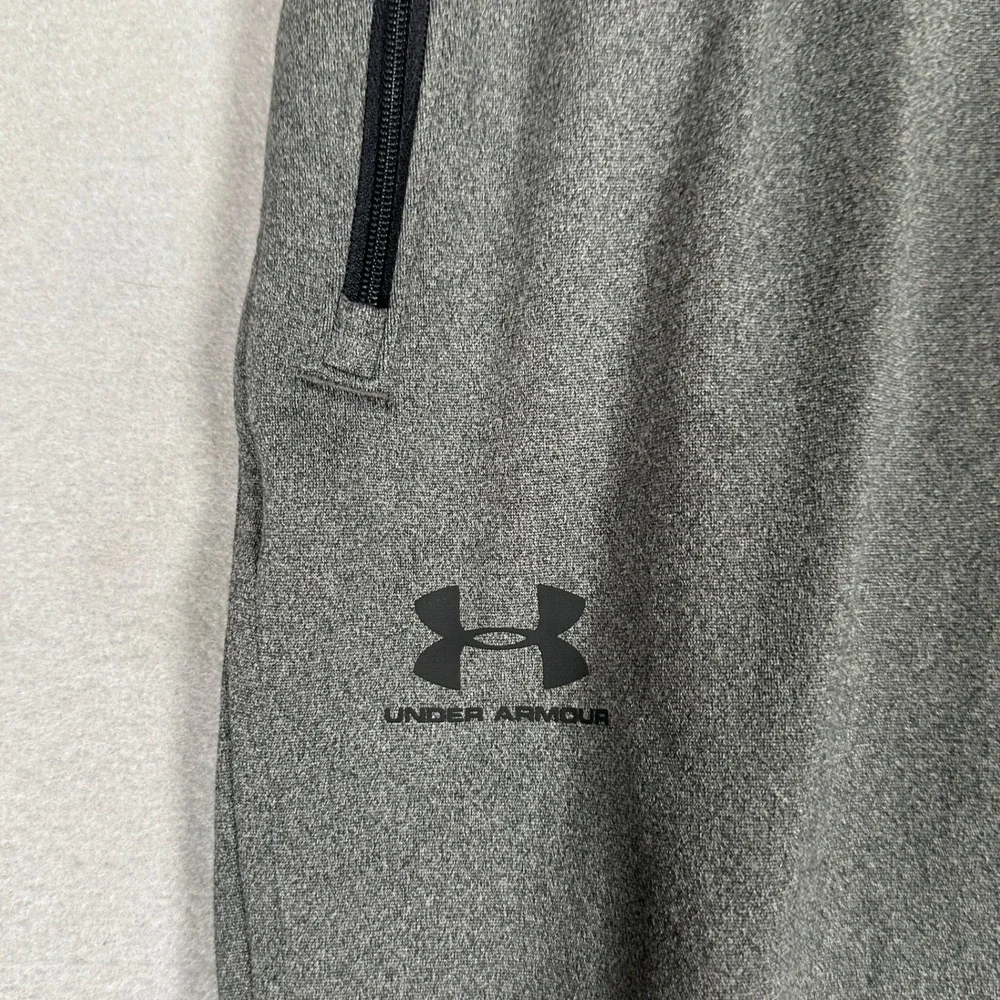 Under Armour Joggers Mens Large Loose Fit Grey Heathered Zipper Pockets Athletic